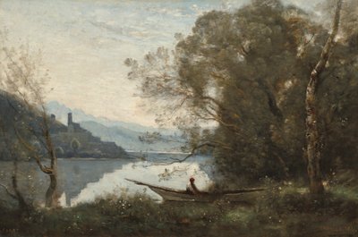 El barquero amarrado de Jean Baptiste Camille Corot